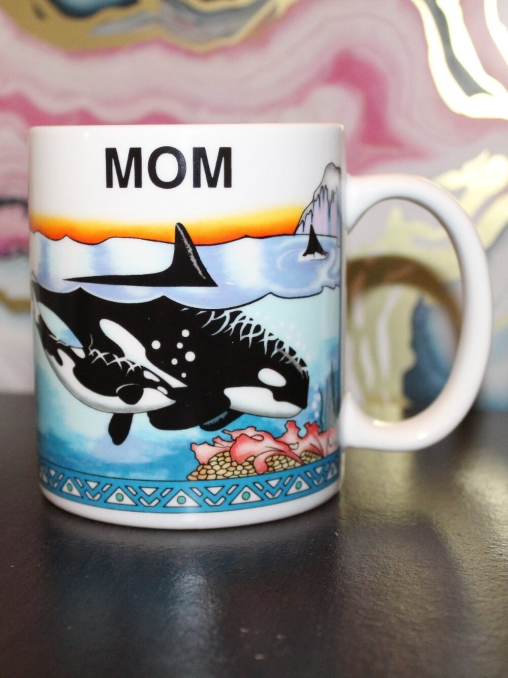 Vintage Seaworld 1995 MOM souvenir mug Shamu, orca, mothers day gift
